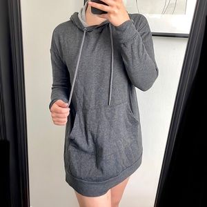 BDG Urban Outfitters Dark Gray Fleece Sweatshirt Dress Hoodie Mini Dress